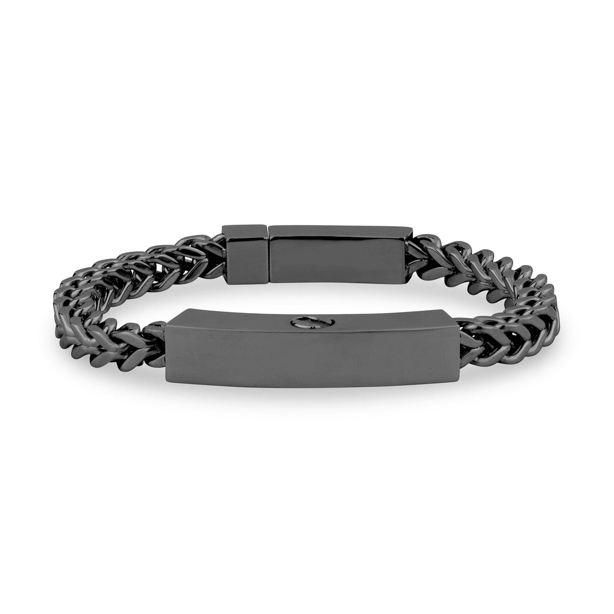 Franco Link Cremation Id Bracelet (6Mm) - Gunmetal