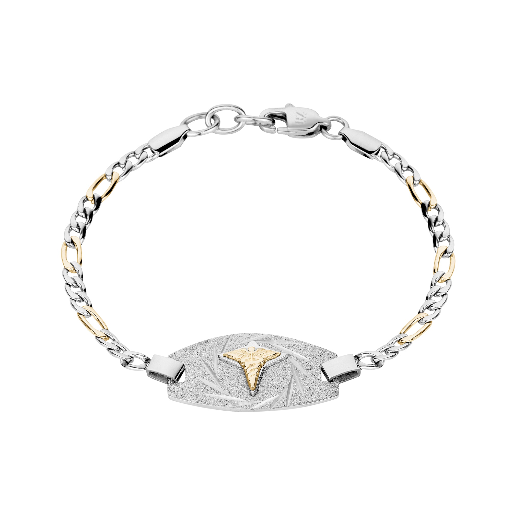 Figaro Link Medical Bracelet - Two Tone