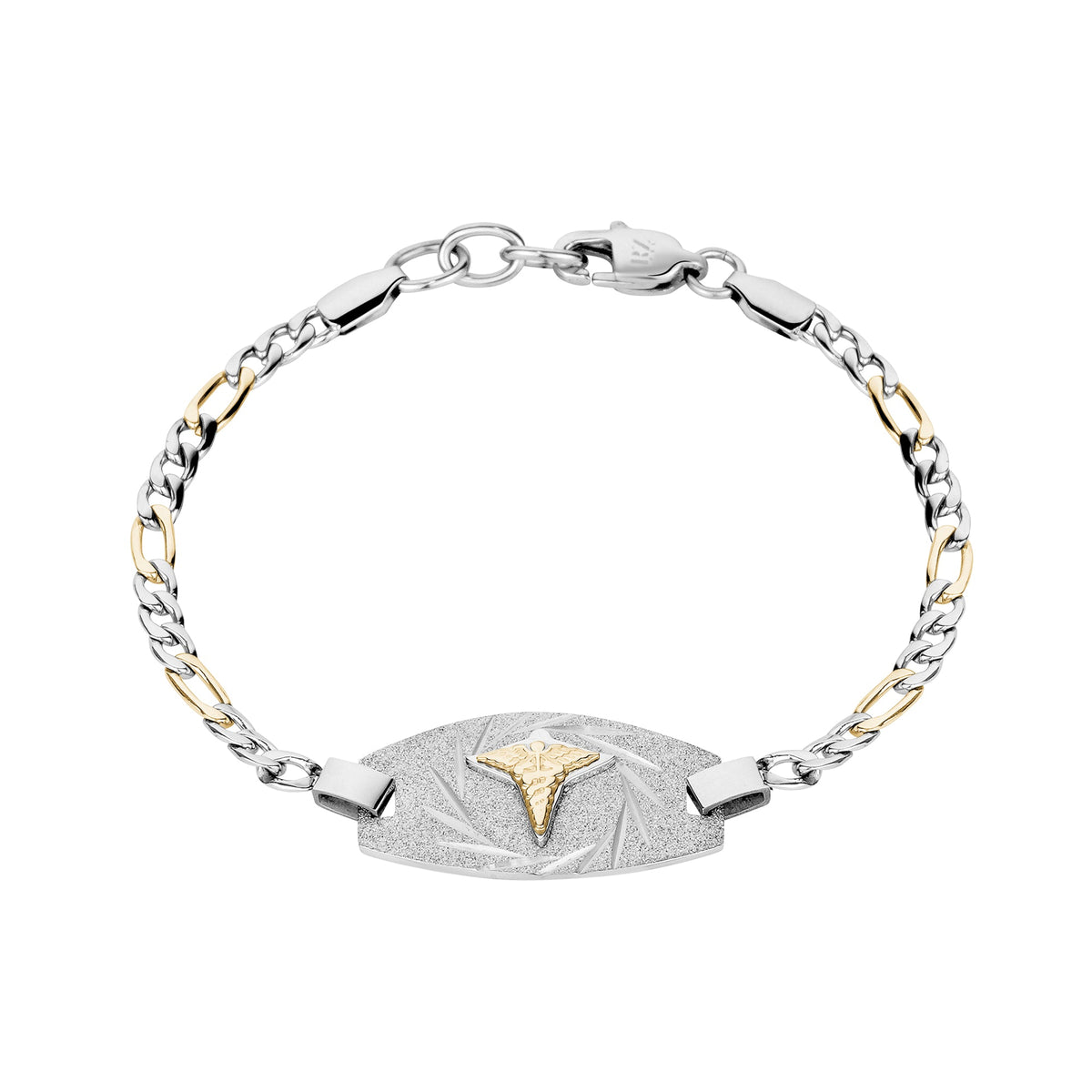 Figaro Link Medical Bracelet - Two Tone