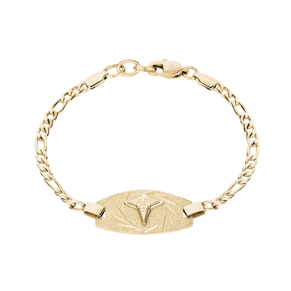 Figaro Link Medical Bracelet - Gold