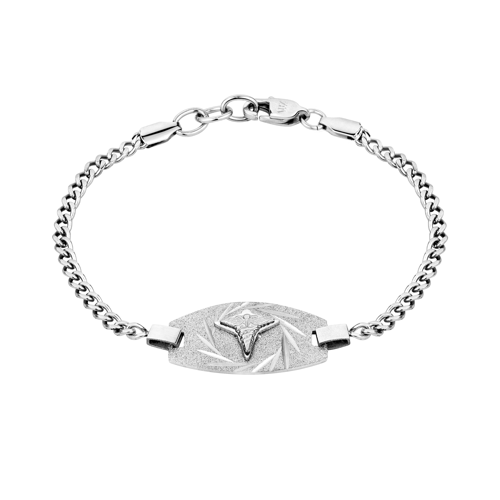 Curb Link Medical Bracelet - Silver