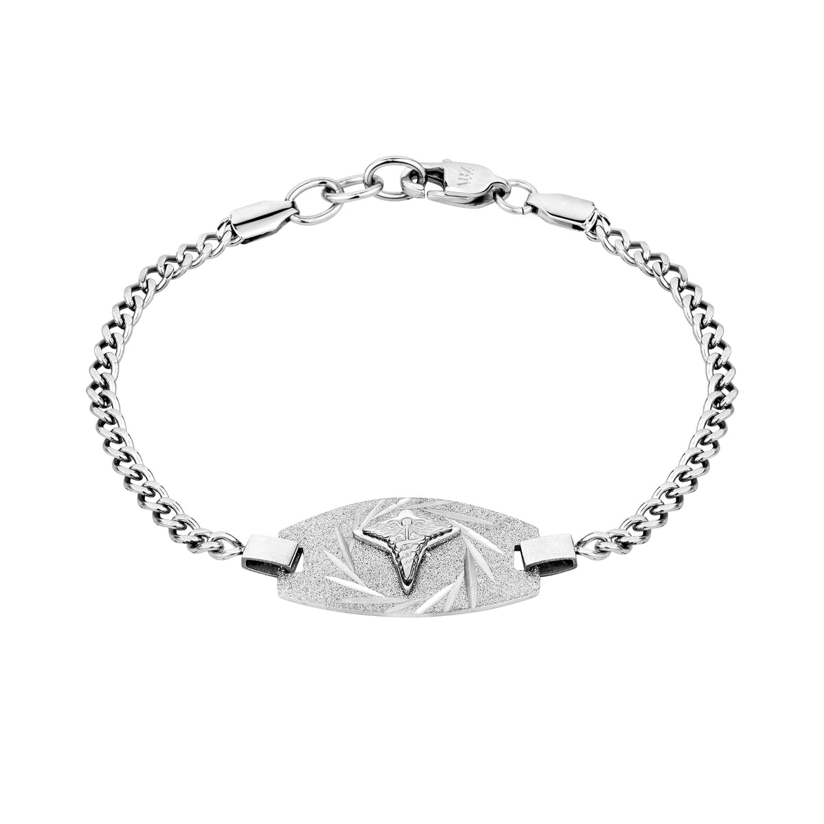 Curb Link Medical Bracelet - Silver