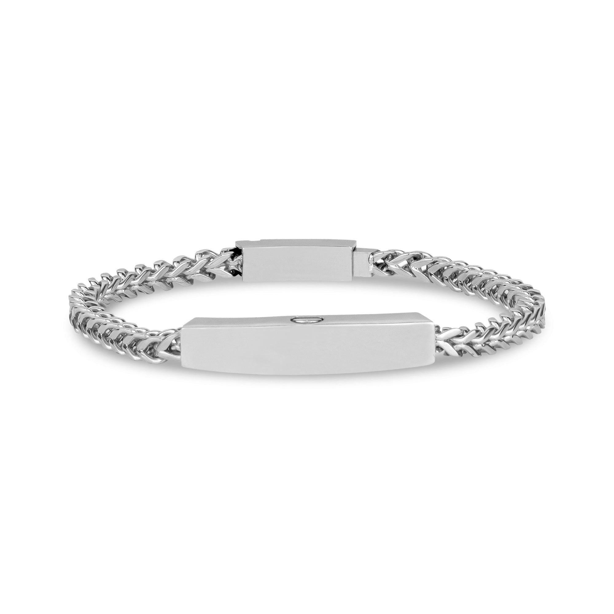 Slim Franco Link Cremation Id Bracelet (4Mm) - Silver