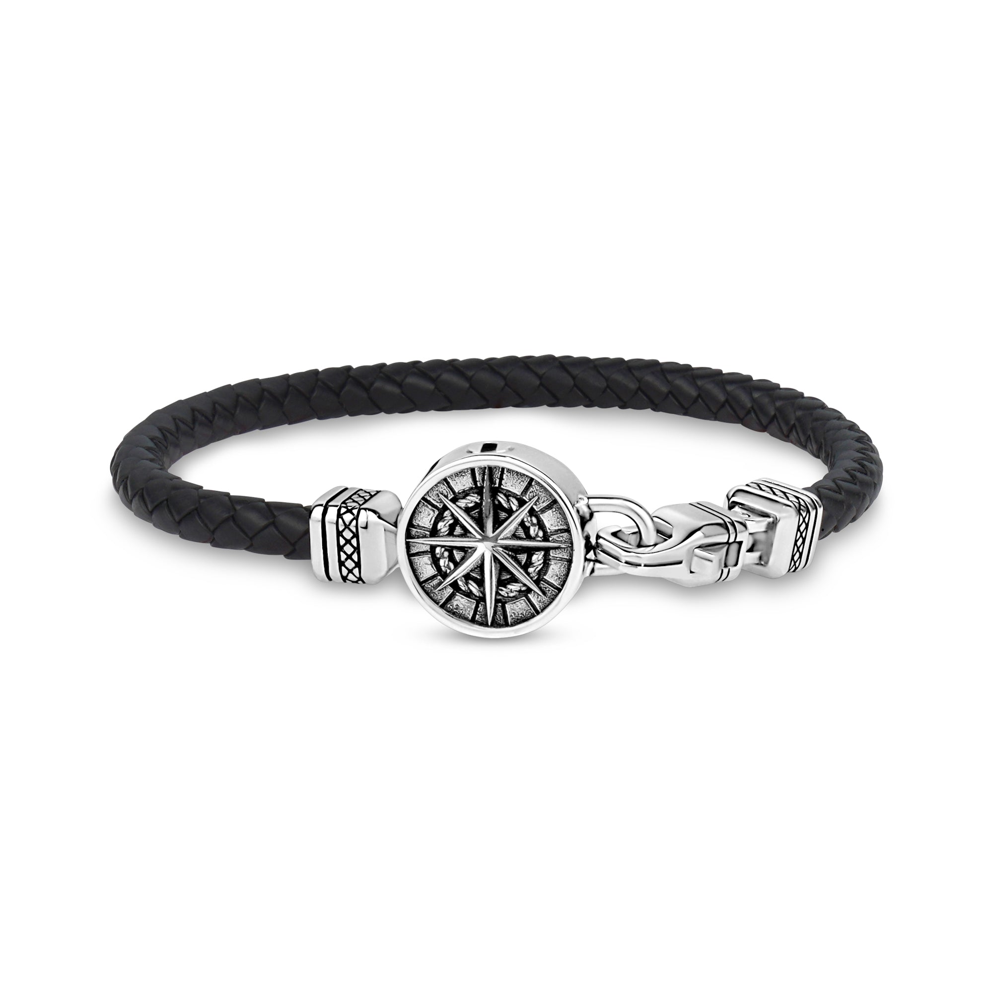 CREMATION COMPASS RUBBER BRACELET (5MM)