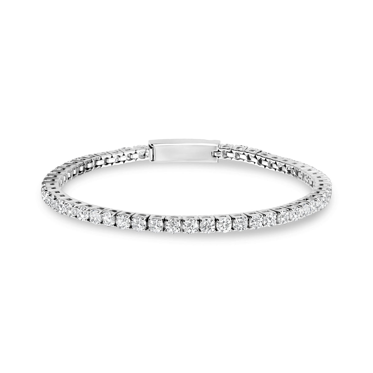 Tennis Bracelet Click-In Clasp (3Mm) - Silver & White