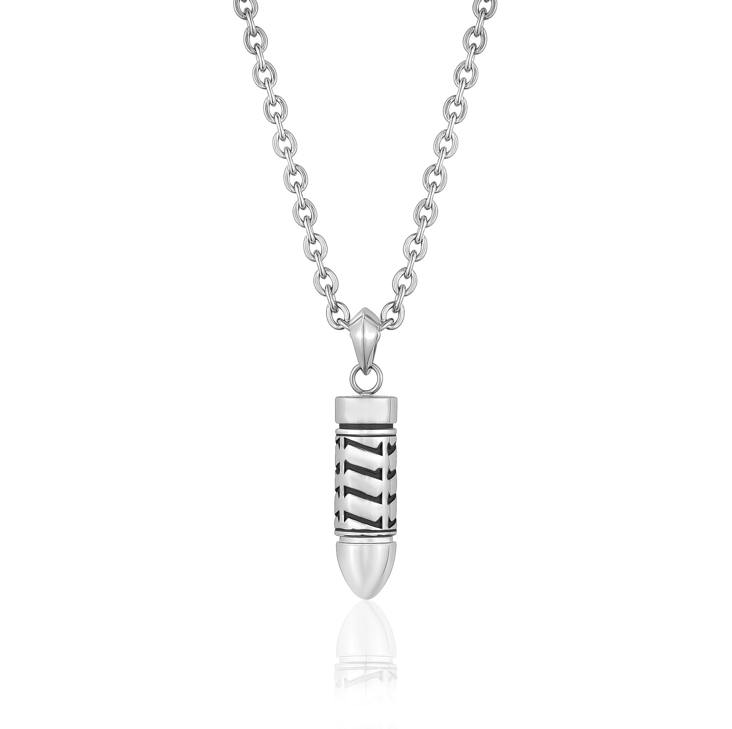 BLACK & STEEL BULLET PENDANT FOR ASHES