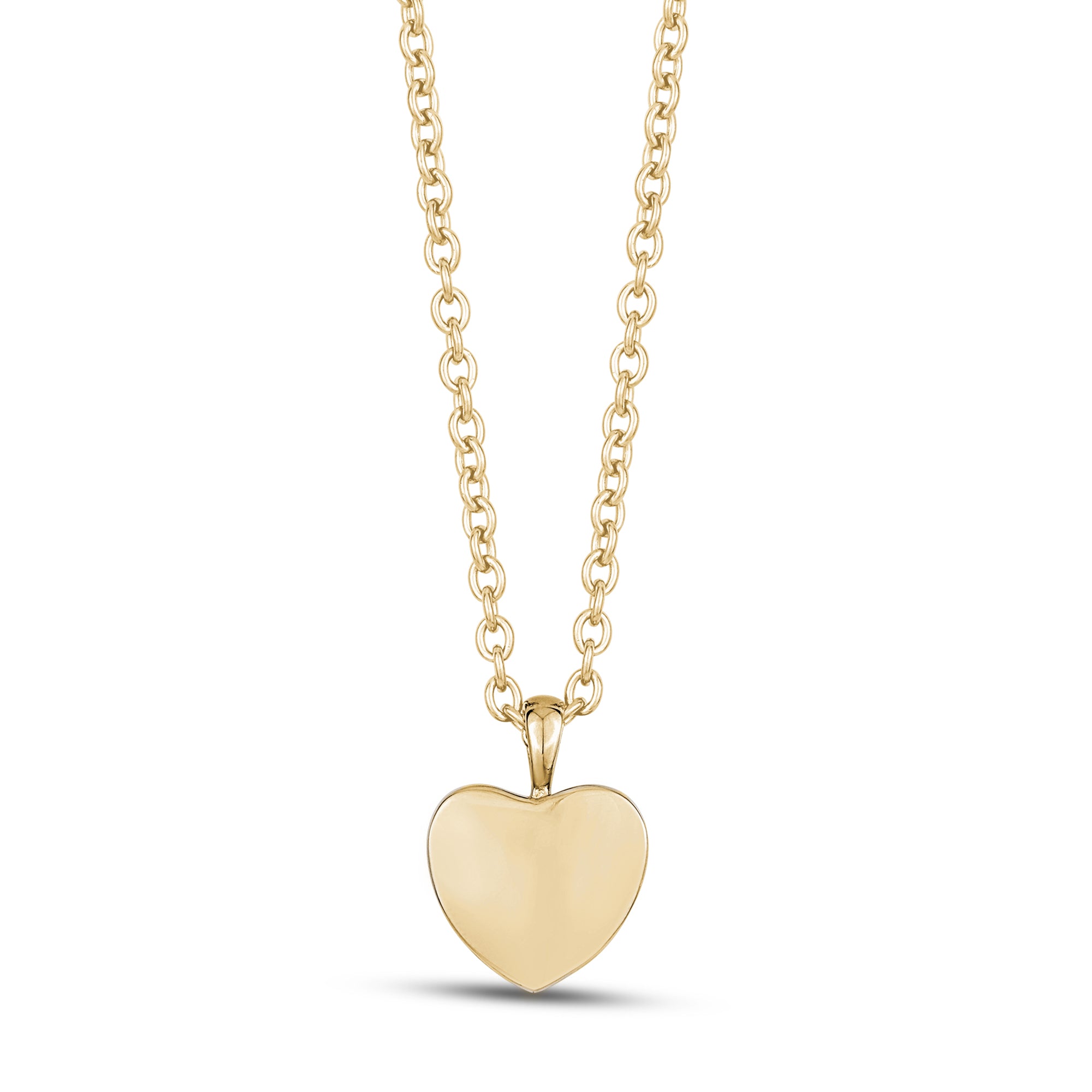 Rounded Heart Cremation Pendant - Gold