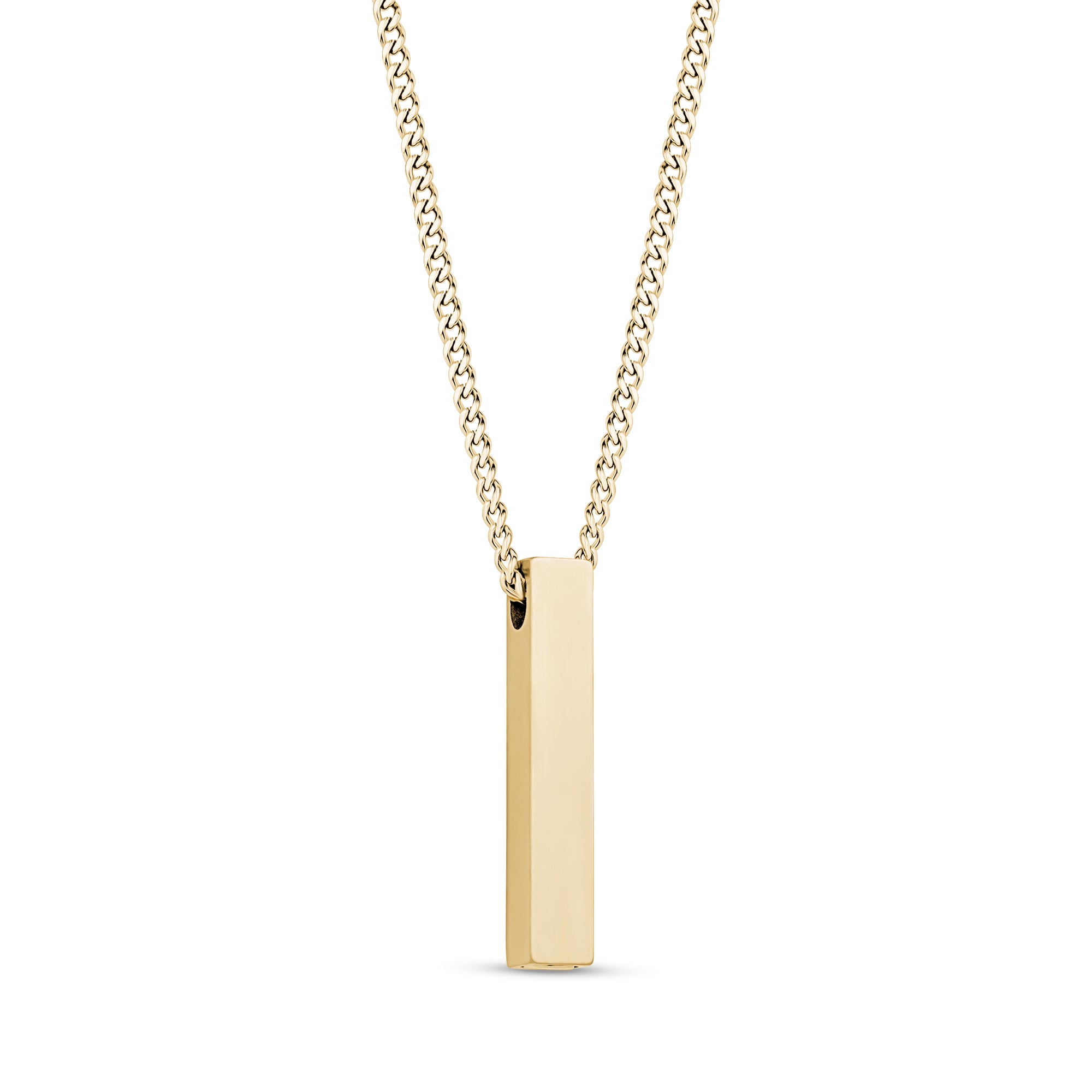Cremation Bar Pendant - Gold