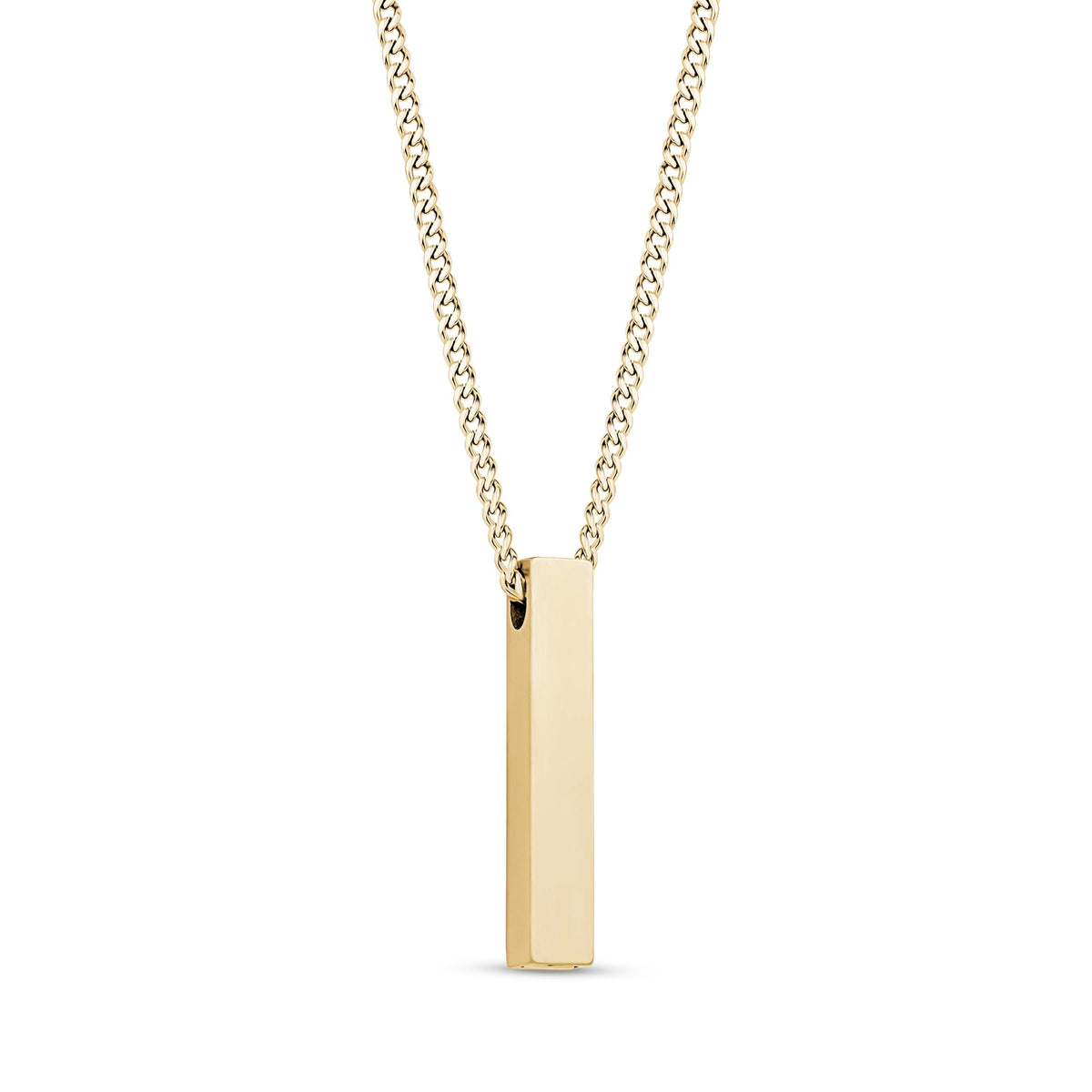 Cremation Bar Pendant - Gold