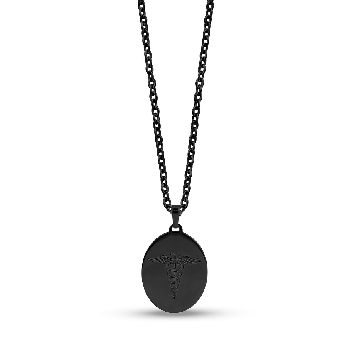 Oval Medical Pendant - Black