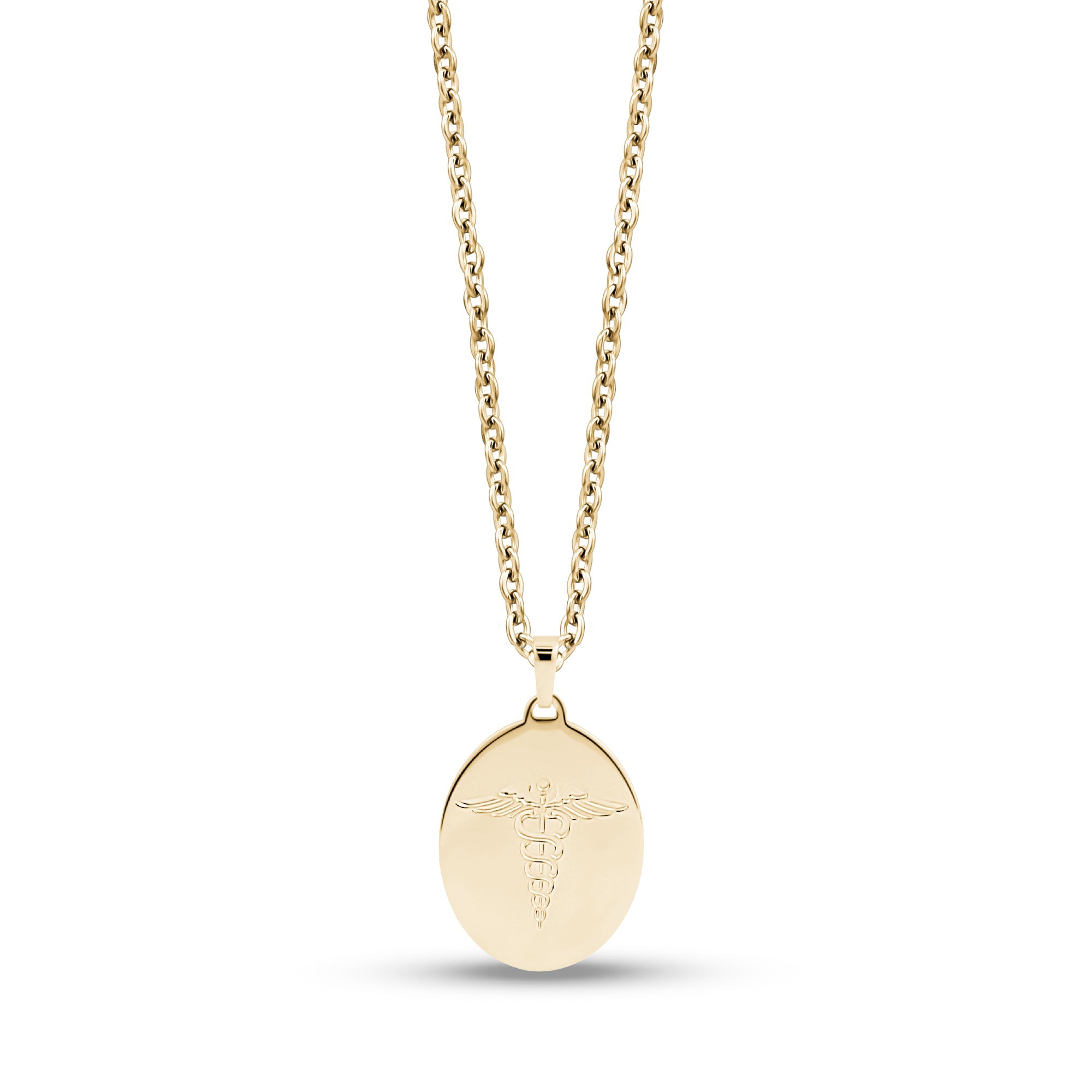 Oval Medical Pendant - Gold