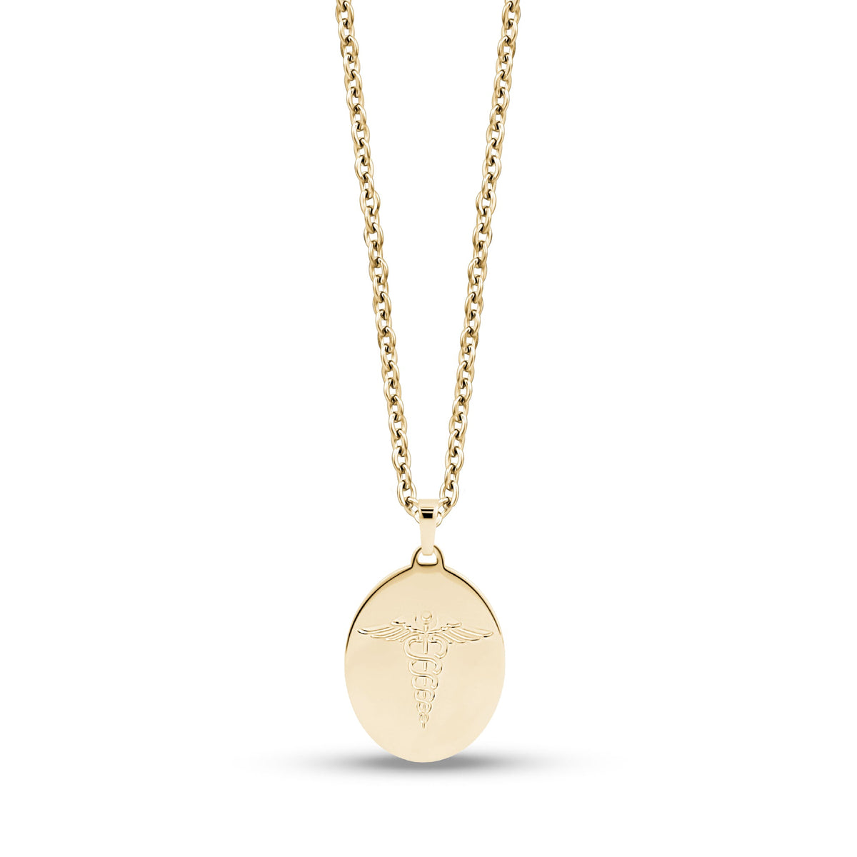 Oval Medical Pendant - Gold