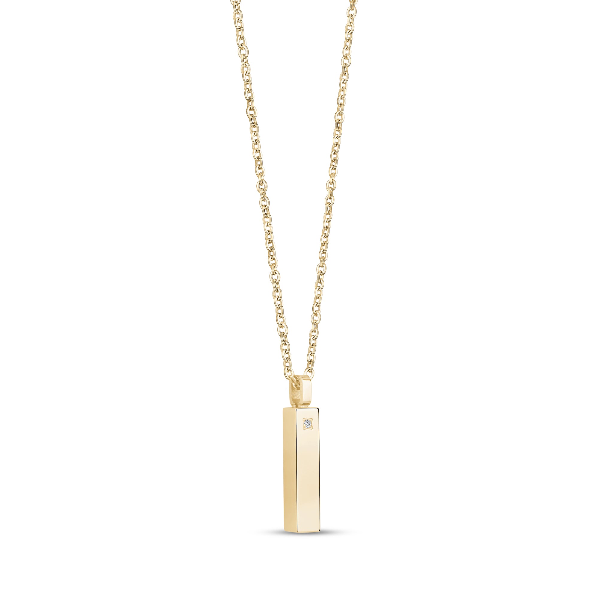 C.Z. Set Cremation Pendant - Gold