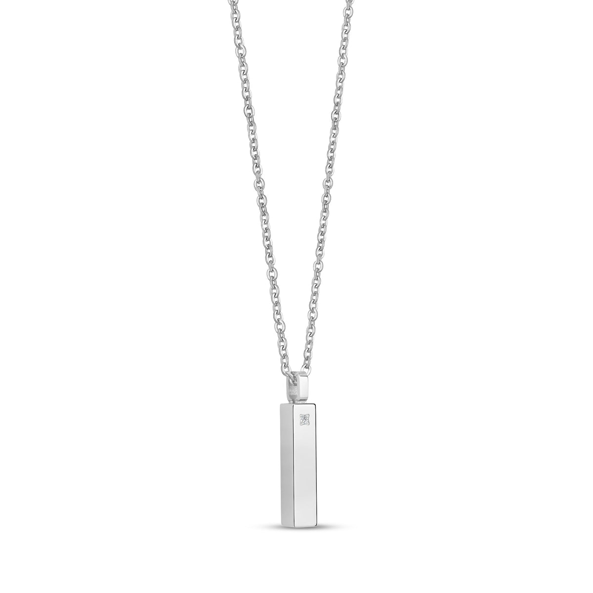 C.Z. Set Cremation Pendant - Silver