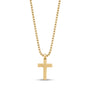 Minimal Beveled Edge Cross Pendant - Gold