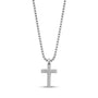 Minimal Beveled Edge Cross Pendant - Silver