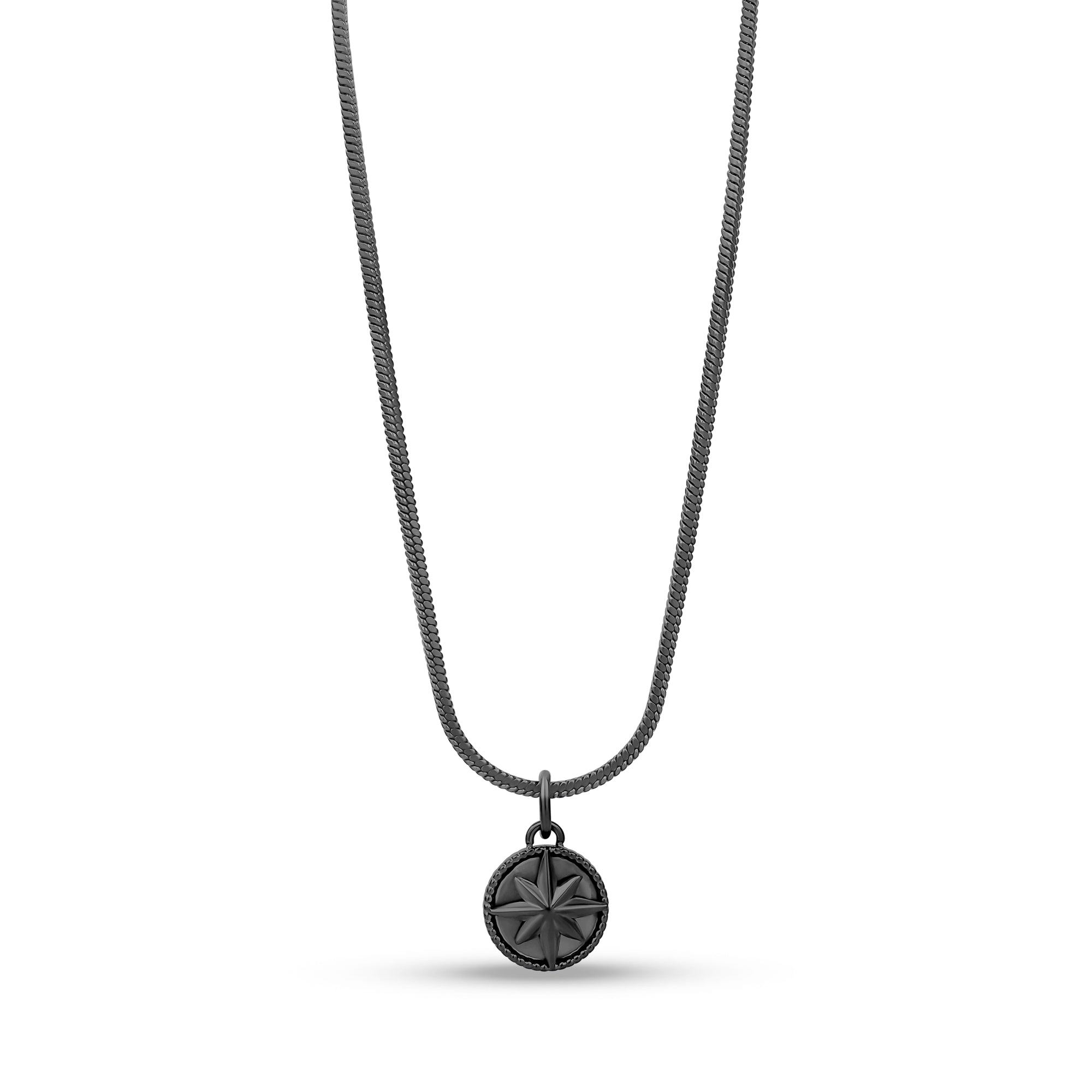 Gunmetal Compass Pendant