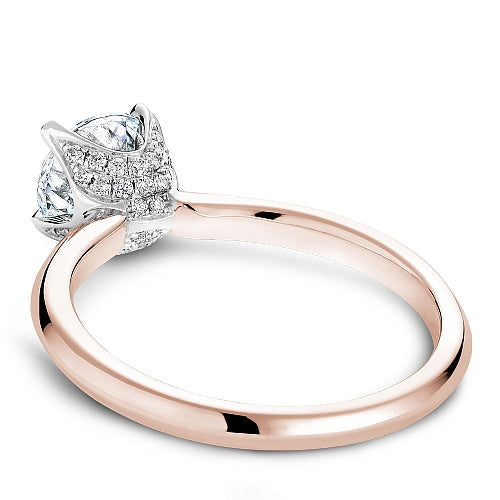 Noam Carver Engagement Ring B027-03 in 14K Rose Shank with White Head