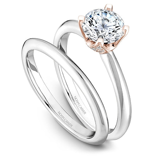 Noam Carver Engagement Ring B027-03 in 14K White Shank with Rose Head
