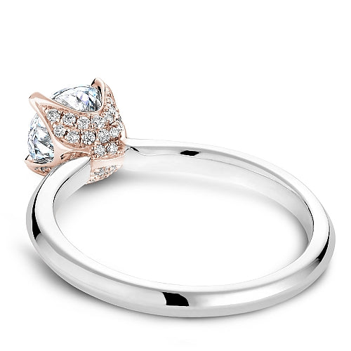 Noam Carver Engagement Ring B027-03 in 14K White Shank with Rose Head