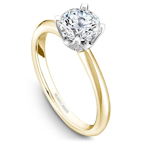 Noam Carver Engagement Ring B027-03 in 14K Yellow Shank with White Head