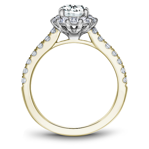 Noam Carver Engagement Ring B189-01 in 14K Yellow Shank with White Head