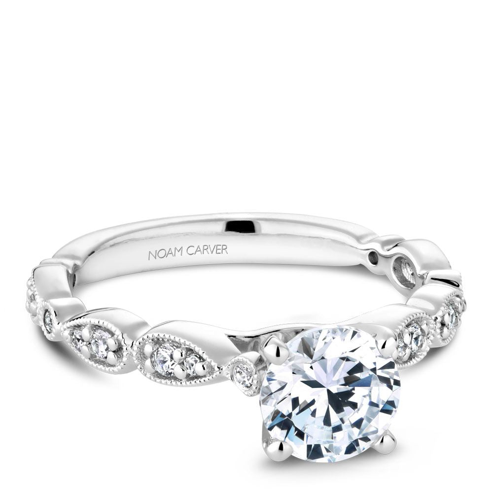 Noam Carver Engagement Ring B204-01 in 14K White Gold