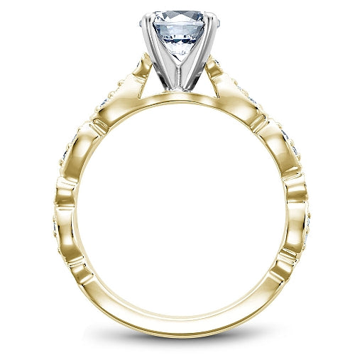 Noam Carver Engagement Ring B204-01 in 18K Yellow Shank with White Head