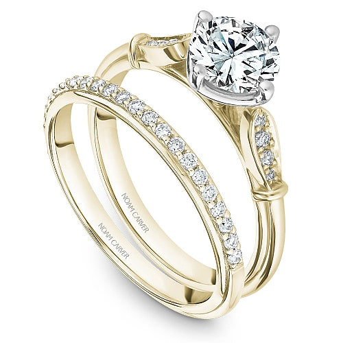 Noam Carver Engagement Ring B268-01 in 14K Yellow Shank with White Head