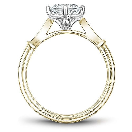 Noam Carver Engagement Ring B268-01 in 14K Yellow Shank with White Head