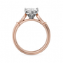 Noam Carver Engagement Ring B268-02 in 14K Rose Shank with White Head