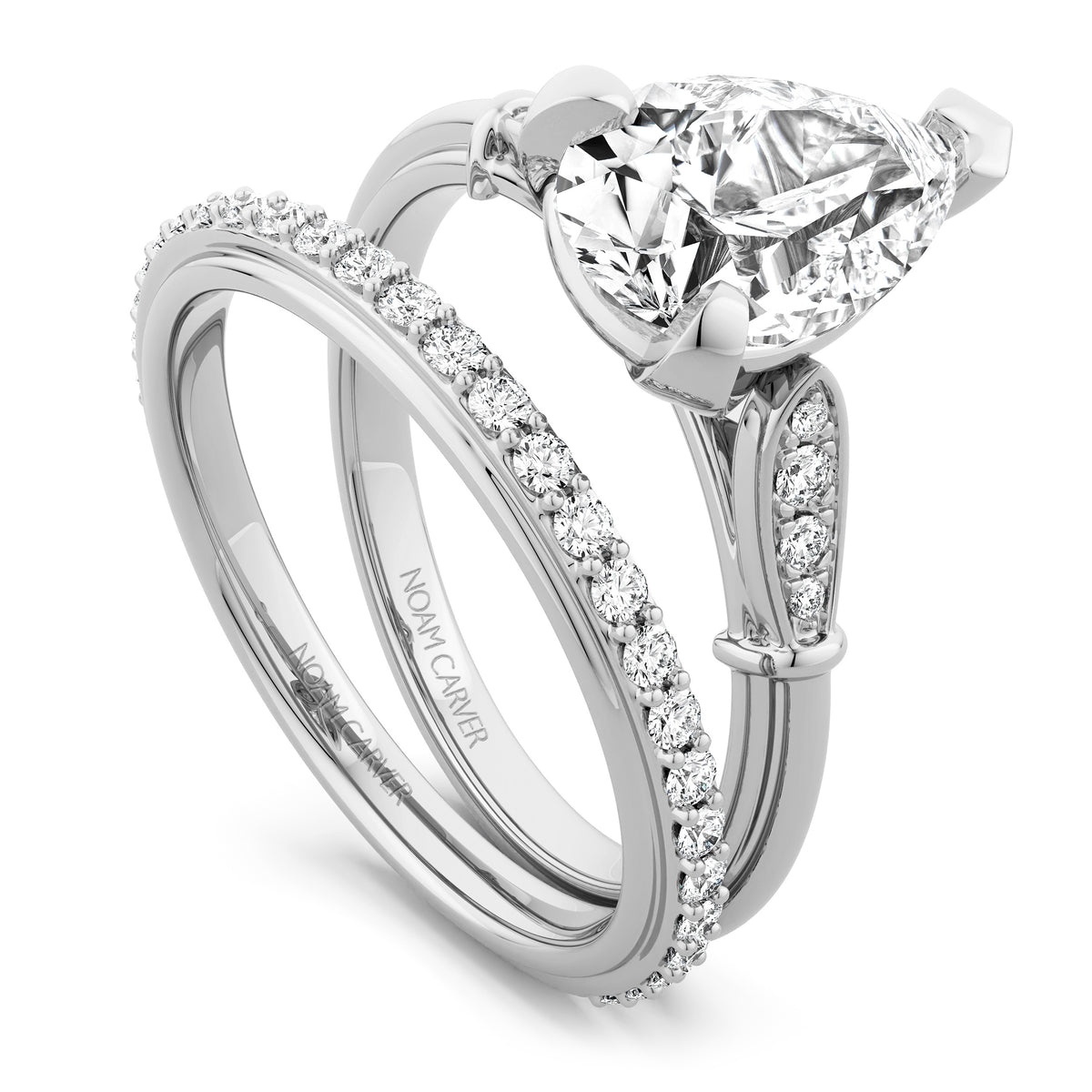 Noam Carver Engagement Ring B268-02 in 14K White Gold