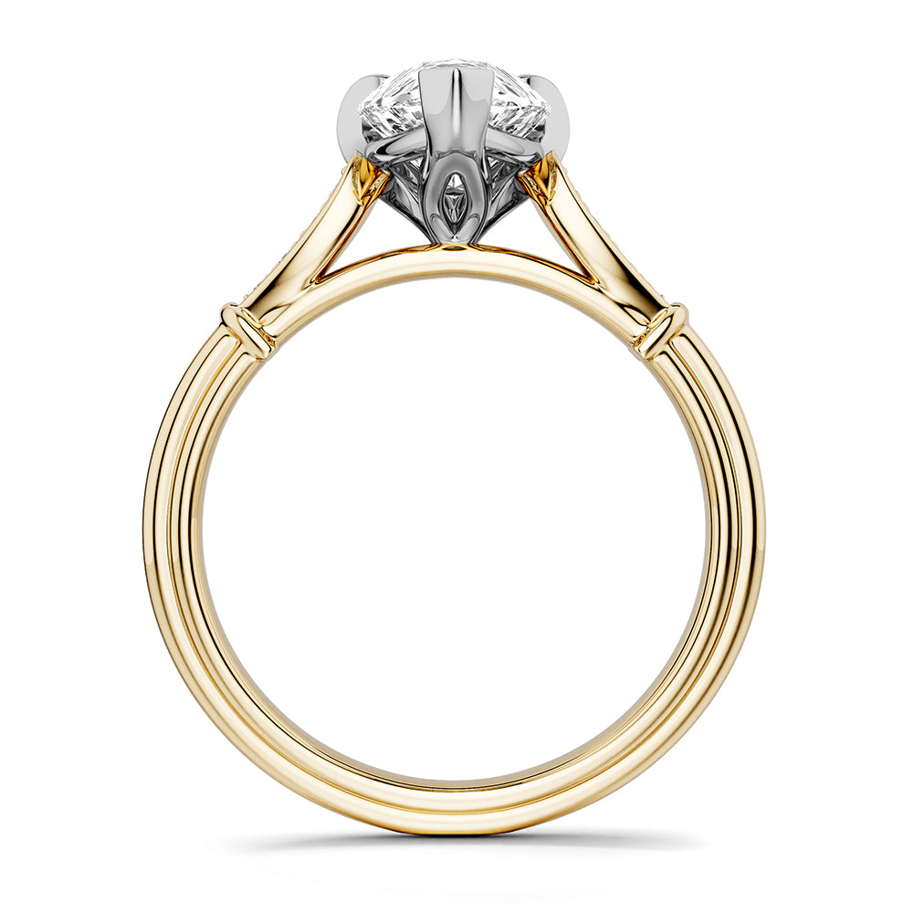 Noam Carver Engagement Ring B268-02 in 14K Yellow Shank with White Head