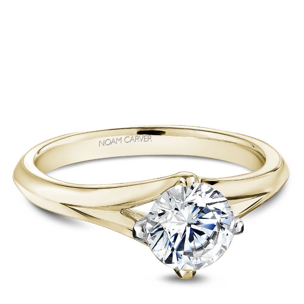 Noam Carver Engagement Ring B352-01 in 14K Yellow Shank with White Head