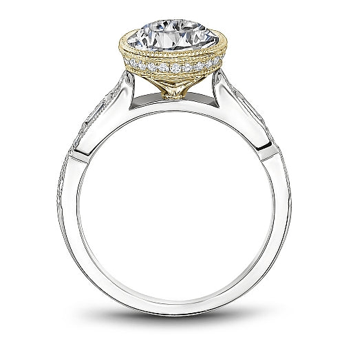 Noam Carver Engagement Ring B355-01 in 14K White Shank with Yellow Head