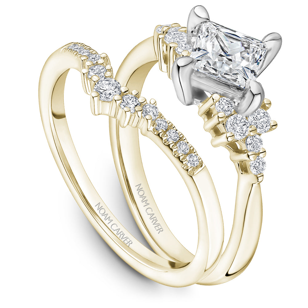 Noam Carver Engagement Ring B362-01 in 14K Yellow Shank with White Head