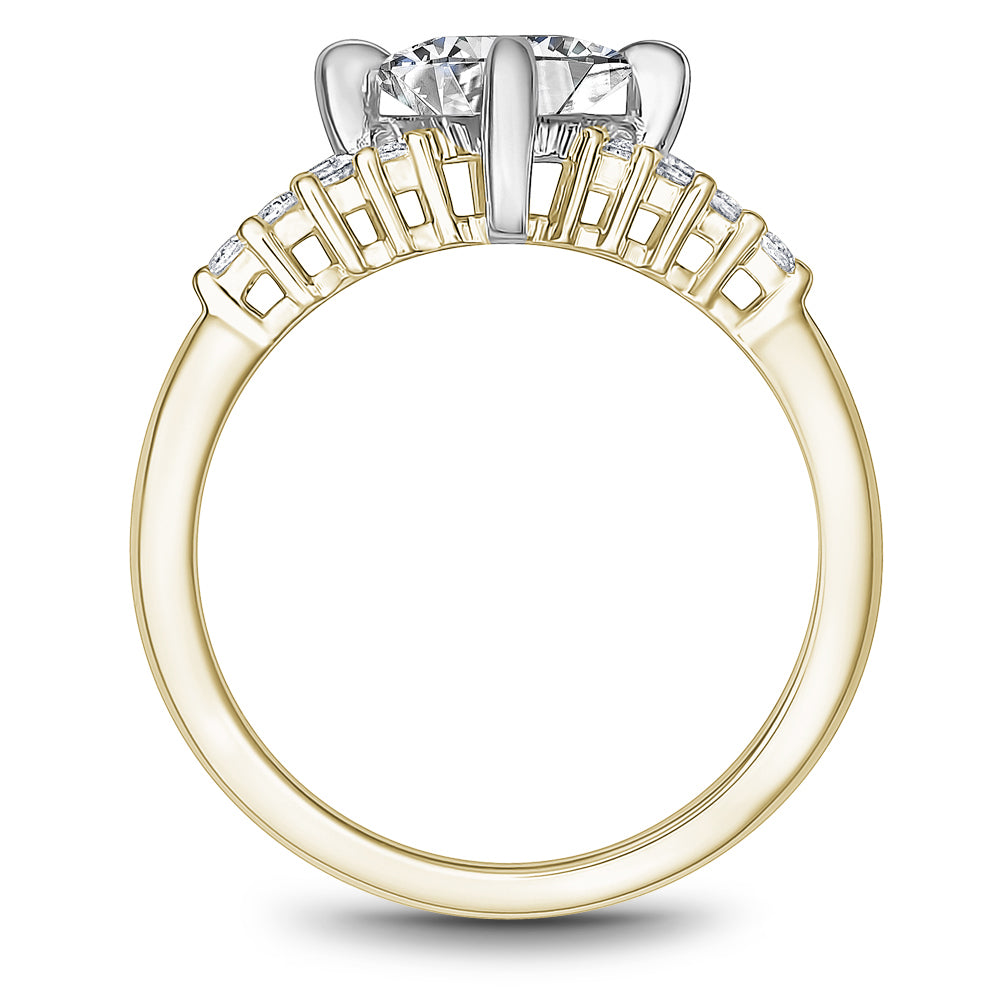 Noam Carver Engagement Ring B362-01 in 14K Yellow Shank with White Head
