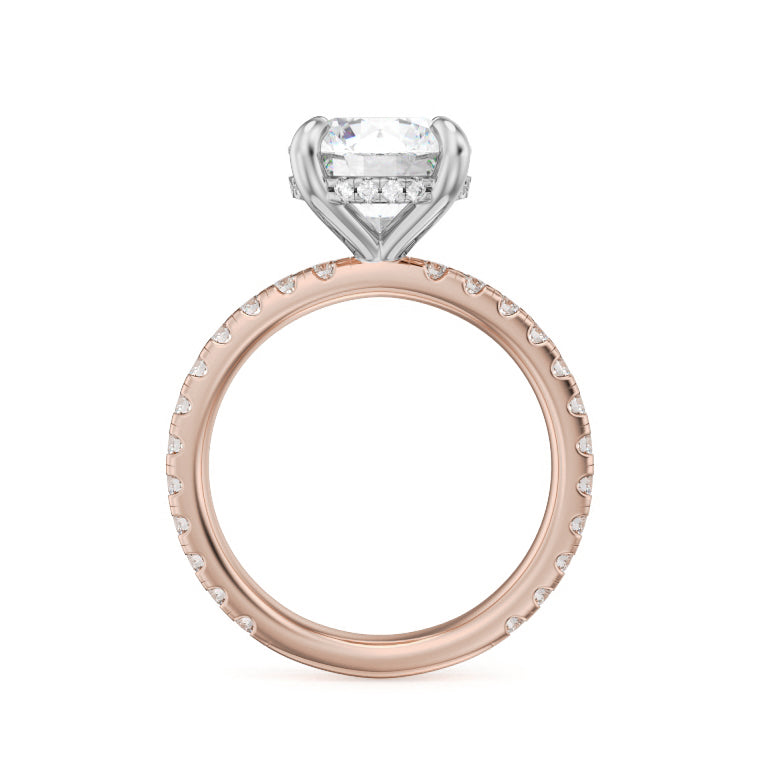 Noam Carver Engagement Ring B372-01 in 14K Rose Shank with White Head