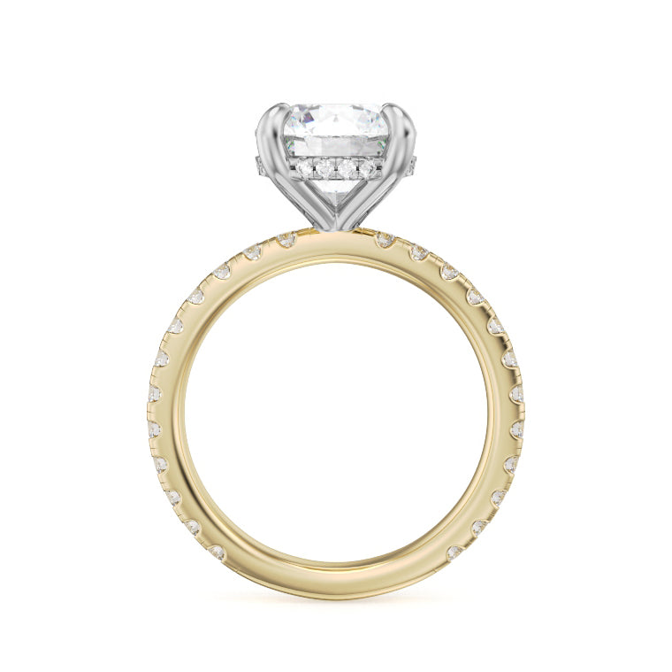 Noam Carver Engagement Ring B372-01 in 14K Yellow Shank with White Head