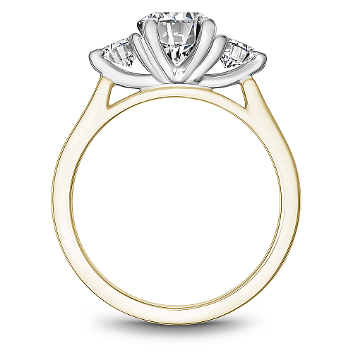 Noam Carver Engagement Ring B373-01 in 14K Yellow Shank with White Head
