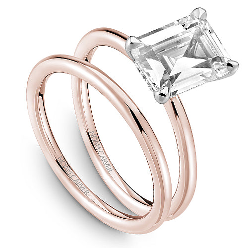 Noam Carver Engagement Ring B376-03 in 14K Rose Shank with White Head