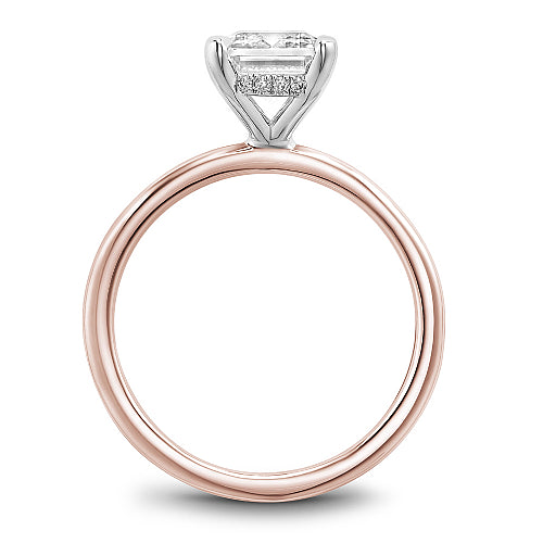 Noam Carver Engagement Ring B376-03 in 14K Rose Shank with White Head
