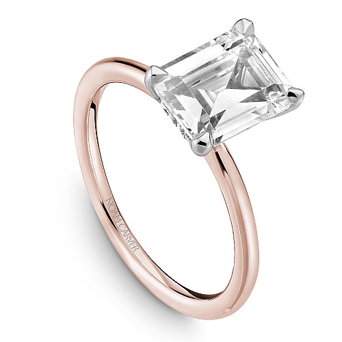 Noam Carver Engagement Ring B376-03 in 14K Rose Shank with White Head