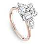 Noam Carver Engagement Ring B379-01 in 14K Rose Shank with White Head