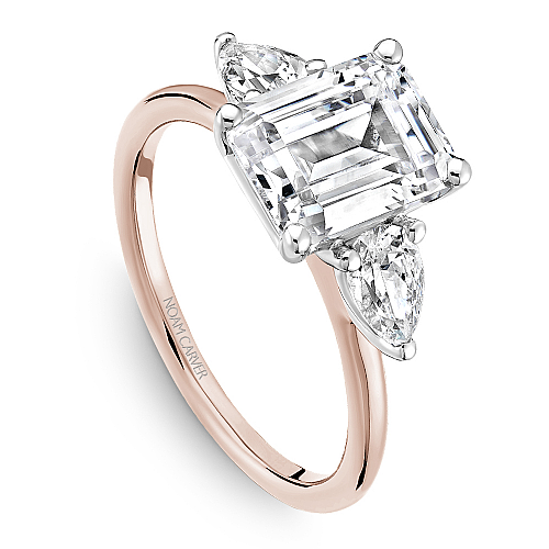 Noam Carver Engagement Ring B379-01 in 14K Rose Shank with White Head