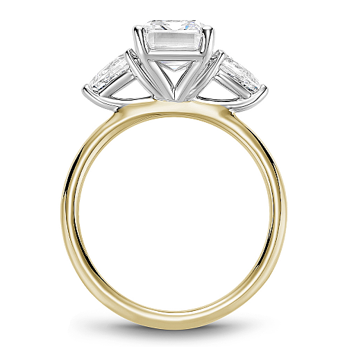 Noam Carver Engagement Ring B379-01 in 14K Yellow Shank with White Head