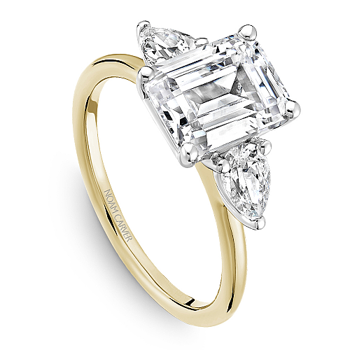 Noam Carver Engagement Ring B379-01 in 14K Yellow Shank with White Head