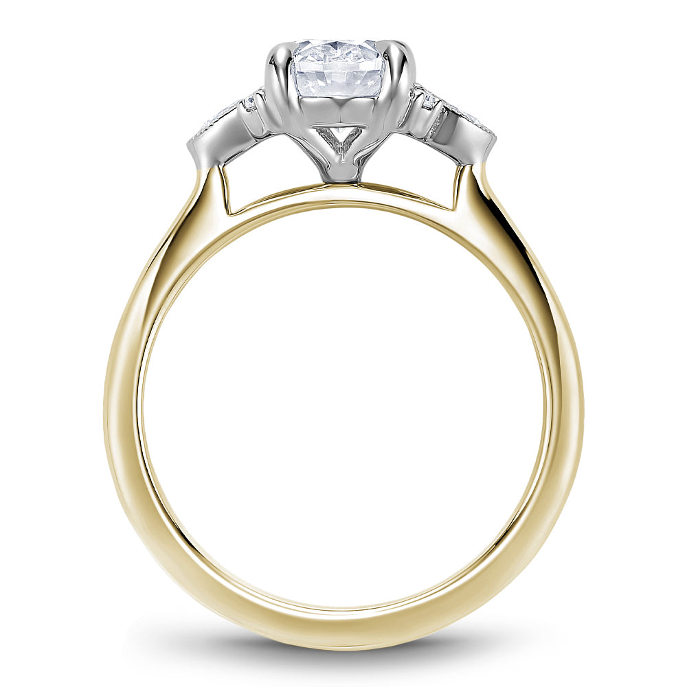 Noam Carver Engagement Ring B396-01 in 14K Yellow Shank with White Head