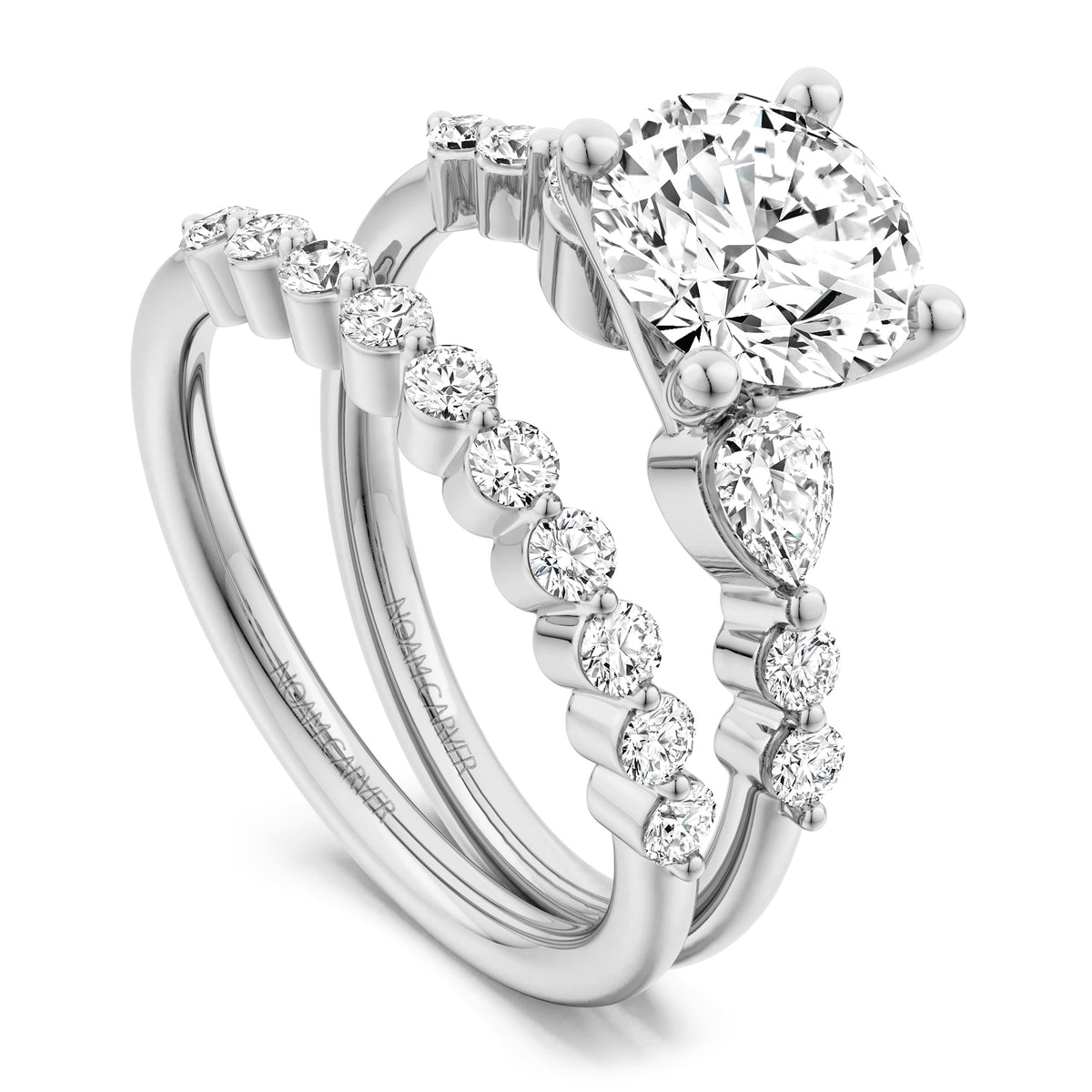 Noam Carver Engagement Ring B407-01 in 14K White Gold