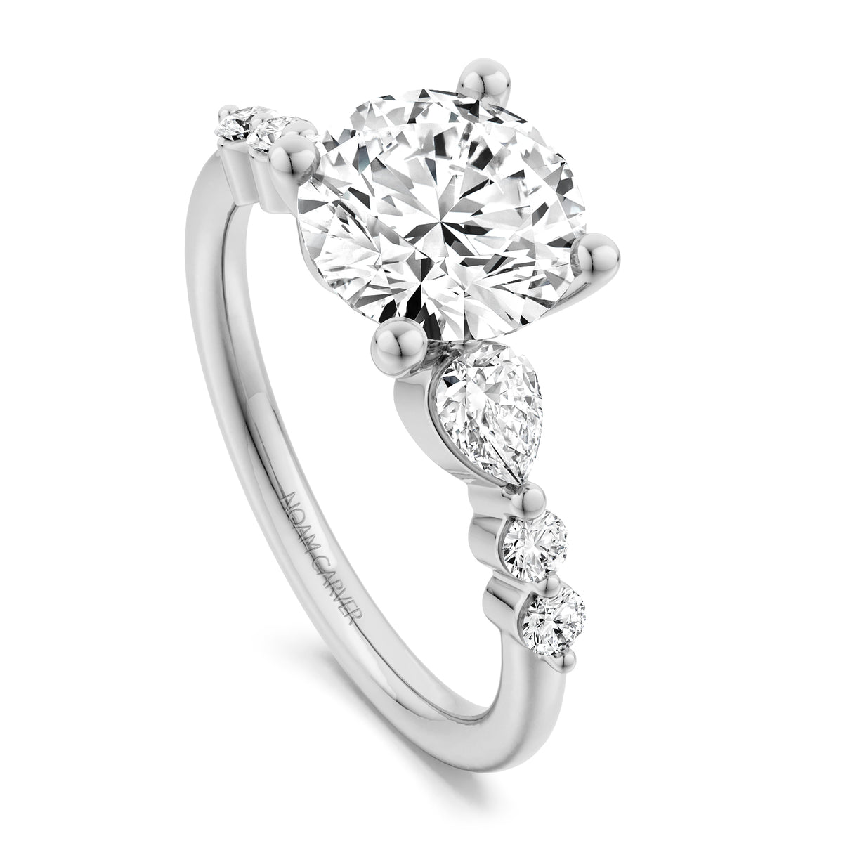 Noam Carver Engagement Ring B407-01 in 14K White Gold
